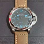 Replica Panerai Luminor Black Dial Brown Leather Strap Watch 44mm